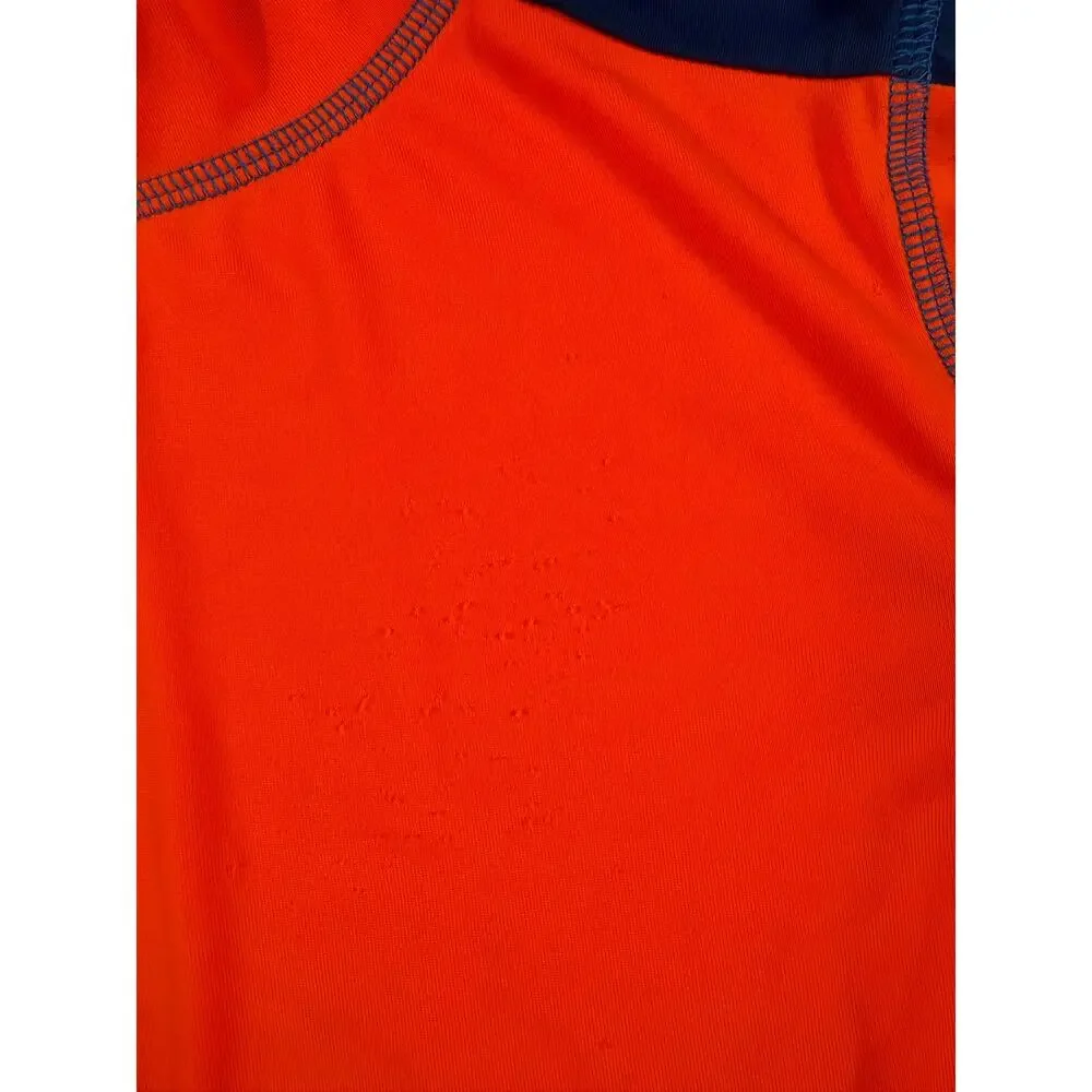 Mini Boden Shark Rash Guard Swim Trunks Set Orange Blue Size 6-7 year boys